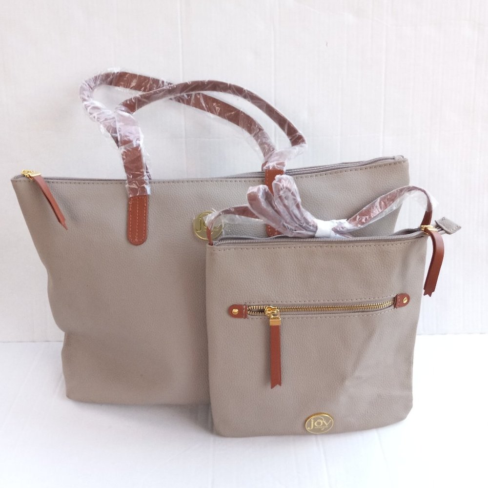 NWOT Joy Mangano Leather Tote - Crossbody  Set -  Large